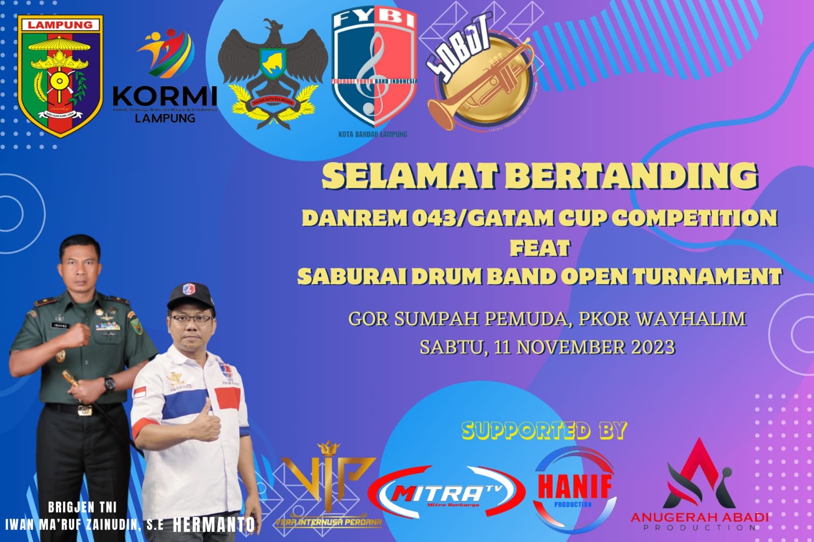FYBI Gelar Festival Drumband Pelajar Lampung Pagi Ini di GOR Sumpah Pemuda PKOR