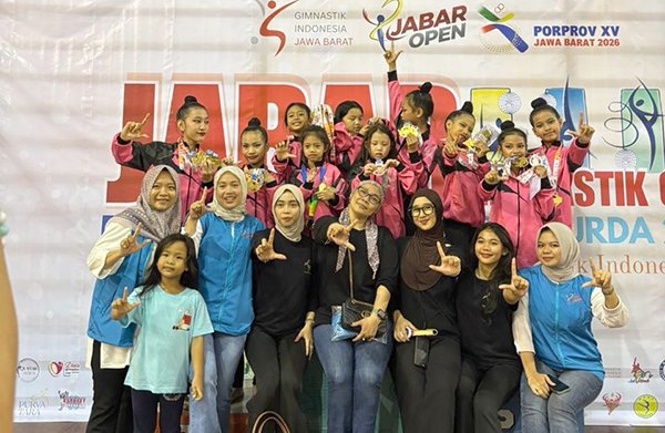 Lampung Gegerkan Jabar Gimnastik Open, Anak-anak Senam Rutmik Borong 15 Medali Emas