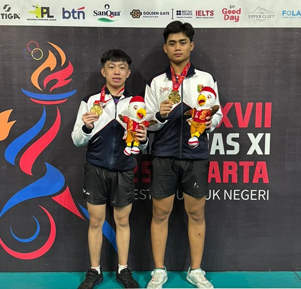 Tenis Meja POPNas: Lampung Ukir Sejarah Ganda Raih Emas dan Beregu Putra Perunggu
