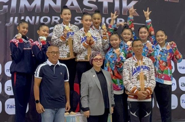 Dahsyat, Dekap 7 Emas FGI Lampung Juara Umum Kejurnas Senam Ritmik